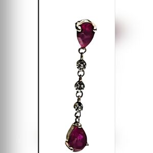 10k Gold, Ruby, Diamond Earrings